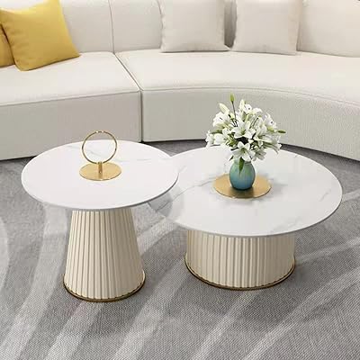 Table basse et canapé d'appoint décoratifs en bois d'érable pour la maison, cadre doré superposé moderne et motif en marbre pour le salon, ensemble de meubles de salon d'appartement diamètre 80 cm + 60 cm. Avec plus de 300 000 produits à disposition, DIAYTAR COTE D'IVOIRE répond à tous les besoins des consommateurs. De l'électronique aux produits alimentaires, en passant par les vêtements et les accessoires, la boutique en ligne généraliste propose une offre complète. Les clients bénéficient d'une navigation intuitive et d'un service client de qualité.