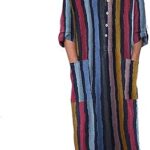 Chemise de nuit en lin à manches courtes et col en v