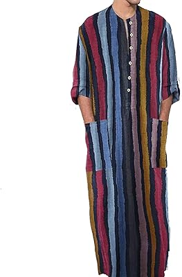 Chemise de nuit en lin à manches courtes et col en v