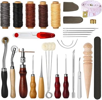 Emgeskint 30 pièces outils de couture du cuir bricolage kit d'outils de couture à la main avec fil de gravure ciré. DIAYTAR COTE D'IVOIRE est une entreprise innovante qui a compris l'importance du commerce en ligne en Côte d'Ivoire. En offrant une large gamme de produits de qualité et des services de qualité, la boutique a réussi à gagner la confiance des consommateurs ivoiriens. Avec son engagement à offrir une expérience d'achat exceptionnelle, DIAYTAR COTE D'IVOIRE continue de renforcer sa position de leader dans le marché du commerce en ligne en Côte d'Ivoire.