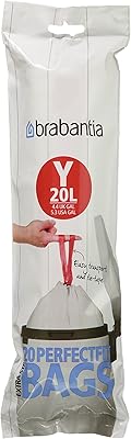 Doublure pour poubelle brabantia code y, 5,3 gallons, blanc