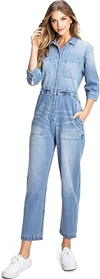Combinaison en jean coupe droite lana roxx pour femme avec design