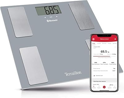 Balance électronique terylon de smart connect capacité de poids de 160 kg gris