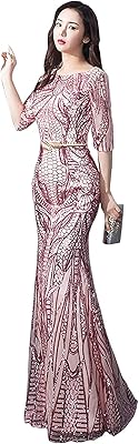 Robe de soirée élégante pour femme, rose, rose, xxl