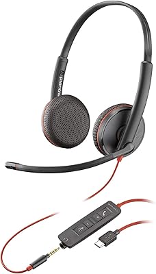 Casque plantronics blackwire 3225 usb type-c, casque supra-auriculaire filaire mono