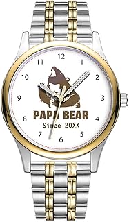 Montre-bracelet personnalisée mini papa ours marron il y a un an pour la fête