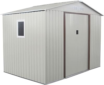 Abri de rangement extérieur en métal cameltough, 9,1 x 6,3 pieds, abri de jardin en métal. parfait pour ranger les meubles de patio et les outils de jardin. organisateur de garage, résistant aux intempéries. avec garantie. beige, ct-641. DIAYTAR COTE D'IVOIRE est une boutique en ligne généraliste qui propose une large gamme de produits avec plus de 300000 références. Elle est la boutique leader en Côte d'Ivoire et offre une expérience d'achat en ligne sécurisée et pratique. Les clients peuvent trouver tout ce qu'ils cherchent sur cette plateforme.