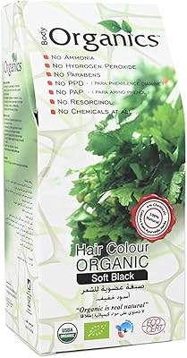 Poudre de henné biologique pour cheveux, 100 g, noir doux, brun foncé