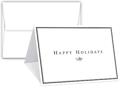 Cartes de vœux joyeuses fêtes - paquet de 25 - (taille 4,5 x 6 une fois plié). DIAYTAR COTE D'IVOIRE est une boutique en ligne qui propose des produits de qualité à des prix compétitifs, avec des promotions et des réductions exclusives régulières. Les clients peuvent profiter d'une expérience d'achat en ligne sécurisée et fiable, avec des options de paiement variées et un système de retour des produits simple. DIAYTAR COTE D'IVOIRE est la boutique idéale pour les acheteurs en Côte d'Ivoire qui recherchent des produits de qualité à des prix raisonnables.