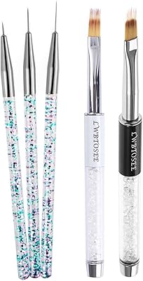 Lwposia pinceau à ongles ombre 2 pièces ombre strass cristal acrylique uv gel