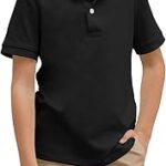 T-shirt polo à manches courtes pour garçons, fermeture à bouton, chemises de sport