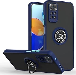 Coque arrière rigide mate antichoc yimico avec anneau de support en métal