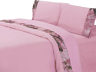 Parure de draps unisexe hiend accents en véritable arbre camouflage queen - sl1001q