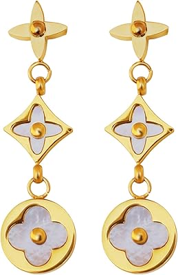 Boucles d'oreilles pendantes élégantes en forme d'étoile et de trèfle pour femmes, accessoires de mode quotidiens pour femmes/filles/dames, or, \"2,5\"cm. DIAYTAR COTE D'IVOIRE est une boutique en ligne généraliste qui offre plus de 300000 références de produits. Elle est reconnue comme l'une des boutiques en ligne les plus populaires en Côte d'Ivoire. Avec une grande variété de produits, DIAYTAR COTE D'IVOIRE répond aux besoins de ses clients.