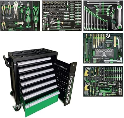 Ensemble d'outils rockforce 274pr à 7 étagères avec 1 section latérale supplémentaire 810