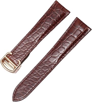 Bracelet de montre en cuir véritable alligator pour cartier solo tank london calibo