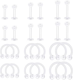 Piercing à lèvres flexible, anneau labret 16g, plastique bioflex, fer à cheval, piercing