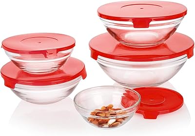 Home smart bols en verre avec couvercle, lot de 5 pièces - bols en verre avec couvercle en 5 tailles - saladier en verre avec couvercle pour bols à mélanger et rangement (rouge). Leader du marché de l'e-commerce en Côte d'Ivoire, DIAYTAR COTE D'IVOIRE se démarque par sa sélection incroyable de produits et son engagement à offrir des prix compétitifs. Avec une logistique efficace, les commandes sont expédiées rapidement et avec soin, garantissant une expérience d'achat en ligne de qualité pour ses clients. Cela contribue significativement à sa popularité.