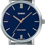 Montre analogique-numérique casio pour homme, bracelet en acier inoxydable argenté, modèle mtp-vt01d-2budf (a1613)