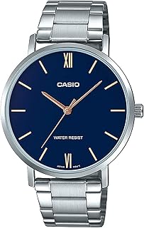 Montre analogique-numérique casio pour homme, bracelet en acier inoxydable argenté, modèle mtp-vt01d-2budf (a1613)