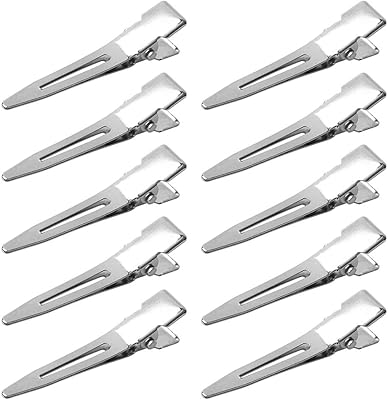 50pcs pinces à bigoudis pinces à cheveux crocodile en métal pour extensions