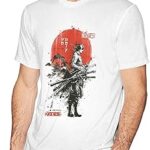 Carasbt samurai roronoa zoro anime movie t-shirt unisexe à manches courtes pour femme