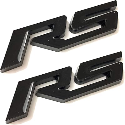 Huapex® badge 3d noir mat rs pour coffre arrière et garde-boue latéral