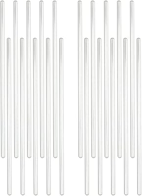 20 bâtonnets d'agitation en verre, tige d'agitation de 5 mm de longueur