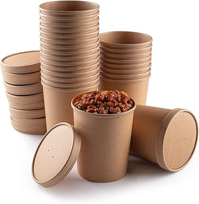 Bols à soupe kraft écologiques snh de 32 oz, gobelets jetables, parfaits