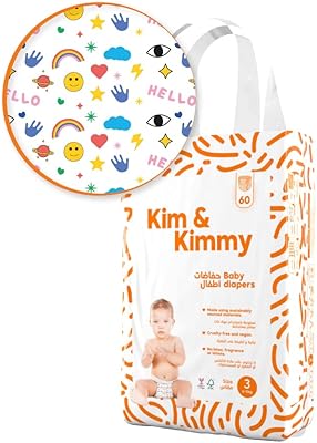 Couches kim & kimmy - taille 3, 6-11 kg, quantité 60 icônes amusantes