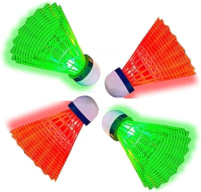 Goodrun 4pcs balles de badminton led en nylon balles d'oiseaux lumineuses qui brillent