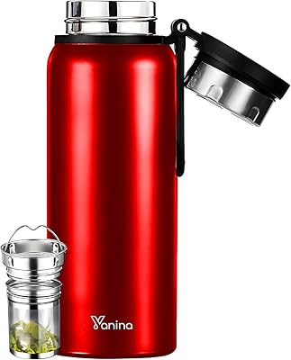 Bouteille isotherme en acier inoxydable yanina - bouteille chaude 1l pour voyage, randonnée