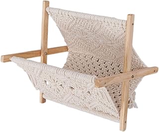 Gl-stuy rope porte-revues, support d'étagère boho pour livres, magazines, étagères de salon, support