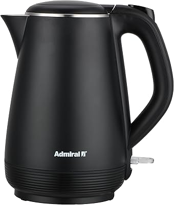 Bouilloire électrique en acier inoxydable de marque admiral, capacité de 1,0 litre