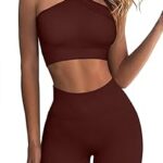 Ensemble d'entraînement 2 pièces pour femmes soutien-gorge de sport côtelé sans couture à