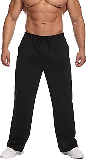 Pantalon de survêtement ample à bas ouvert pour hommes avec poches, pantalon