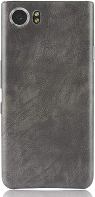 Coque arrière en cuir synthétique compatible avec blackberry keyone zl one (gris)