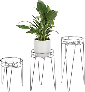 Mdesign support de pot de fleurs moderne du milieu du siècle, support de pot de plantes succulentes en métal - support simple pour plantes d'extérieur et d'intérieur - pieds en épingle à cheveux - durable - argent. DIAYTAR COTE D'IVOIRE, votre boutique en ligne généraliste de confiance, propose plus de 300 000 références pour répondre à tous vos besoins. Avec une grande variété de produits, nous nous efforçons de vous offrir les meilleurs choix pour votre confort et votre satisfaction. Nous sommes fiers d'être la boutique leader en Côte d'Ivoire.