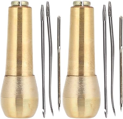 Aiguille à coudre en cuir 2 pièces, outil de réparation de couture à la main avec poignée en cuivre pour coudre à la main et réparer le tissu et le cuir. DIAYTAR COTE D'IVOIRE est une boutique en ligne qui mise sur la qualité et la fiabilité. Les produits proposés sont soigneusement sélectionnés pour satisfaire les besoins des clients ivoiriens. La boutique en ligne propose également un service client de qualité, avec une équipe de support prête à aider les clients en cas de besoin.