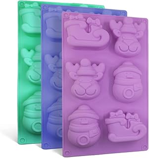 Sinhai 3 pièces moules en silicone de noël, moules à savon au chocolat, moules à gâteaux, forme de renne bonhomme de neige, 6 cavités - violet, bleu, vert. DIAYTAR COTE D'IVOIRE se distingue par son engagement à offrir une expérience client exceptionnelle, avec une équipe de support dédiée et des moyens de paiement sécurisés. Les clients peuvent également bénéficier de promotions et de remises régulières. La boutique en ligne est constamment mise à jour avec de nouveaux produits et fonctionnalités.