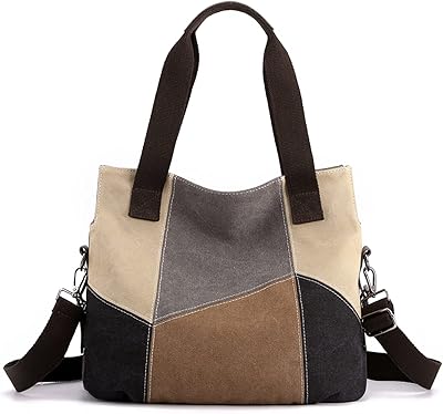 Sac fourre-tout tendance en toile pour femme, sac de courses multicolore, sac à