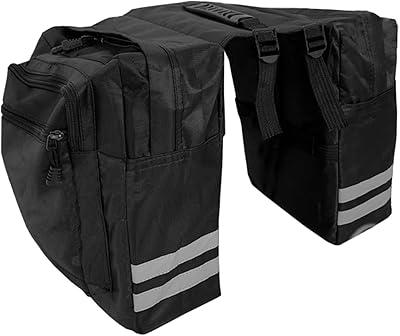 Sac de siège arrière de vélo bannière, porte-vélos double pour le stockage d'épicerie
