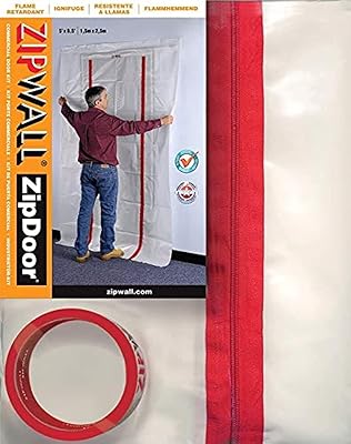 Kit de porte à fermeture éclair commerciale zdc zipwall, rouge, 1 pièce