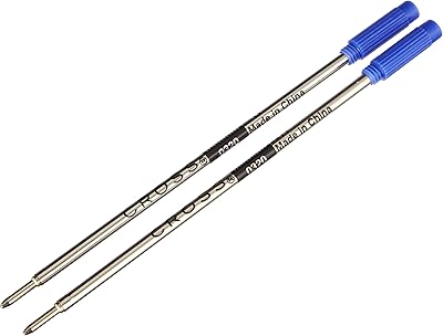Recharges cross 8511-2 pour stylos à bille, moyen, encre bleue, 2 / paquet