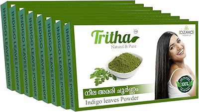 Poudre de feuilles d'indigo naturelles (nil/nila amari) pour le soin des cheveux, 320