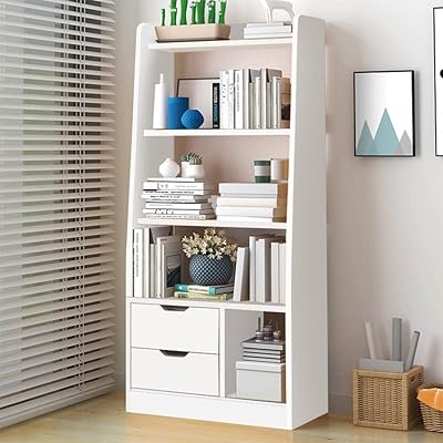 Bibliothèque salvatore danube home i 2 étagères avec tiroirs, organisateur de livres