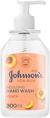 Nettoyant riche pour les mains vita-rich johnson's, pêche, 300 ml