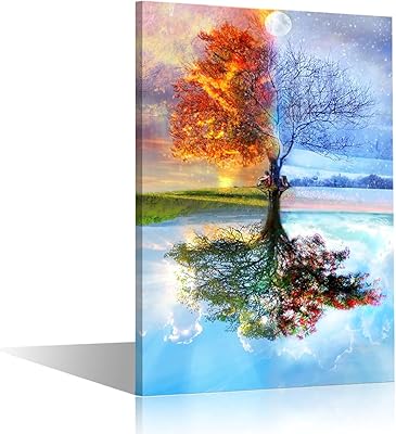 Toile murale techeron avec motif arbre quatre saisons images imprimées tendues avec cadre pour la décoration. DIAYTAR COTE D'IVOIRE propose une expérience d'achat en ligne sécurisée et fiable, avec des moyens de paiement variés et des livraisons rapides. La boutique en ligne généraliste comprend plus de 300000 références pour répondre à vos besoins.
