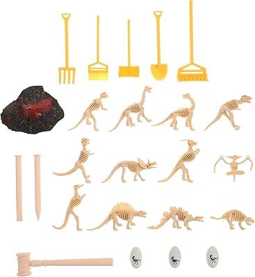 Toy&una 24 pièces ensemble de fouilles de dinosaures pour enfants, kits de fouilles
