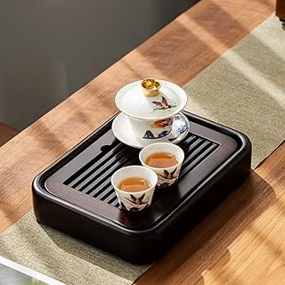 Plateau à thé chinois gongfu en bambou de 10 pouces avec stockage d'eau